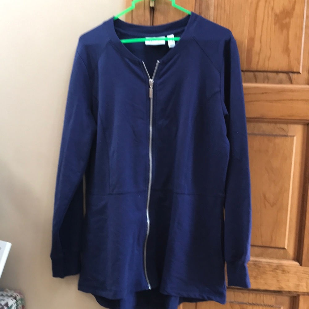 Denim and co. Ladies blue zip up sweatshirt